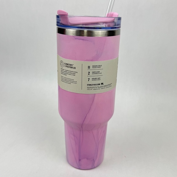 NEW Stanley Quencher H2.0 40oz Tumbler Pink Watercolor Tulle Target Exclusive - Picture 6 of 12